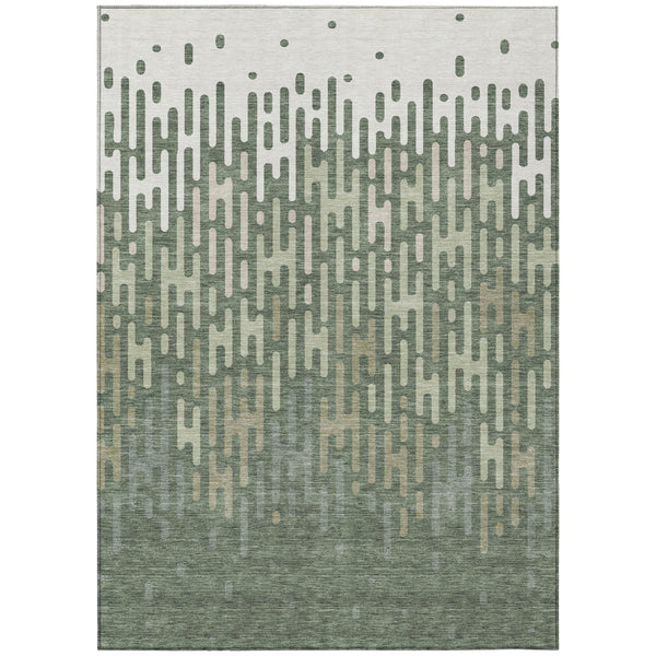 HomeRoots 8x10 Abstract Washable Polyester Area Rug for Patios Entryways and Family Rooms 731073