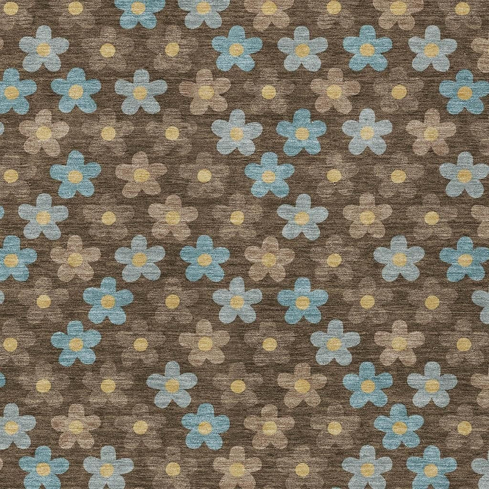 5x8 Floral Polyester Area Rug Washable for Indoor Outdoor Patios and Living Rooms