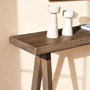 English Elm Hawthorne Reclaimed Elm Trestle Console Table Solid Wood Entryway Accent 60 Inch Brown B2719P474451