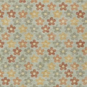 Floral Polyester Area Rug Machine Washable Indoor Outdoor Low Pile Patio Living Room Decor