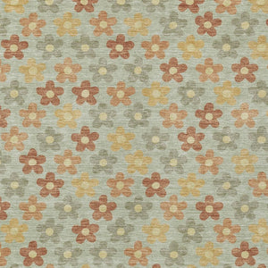 Floral Polyester Area Rug Machine Washable Indoor Outdoor Low Pile Patio Living Room Decor