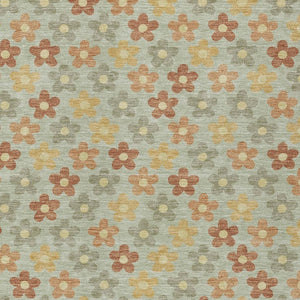 Floral Polyester Area Rug Machine Washable Indoor Outdoor Low Pile Patio Living Room Decor
