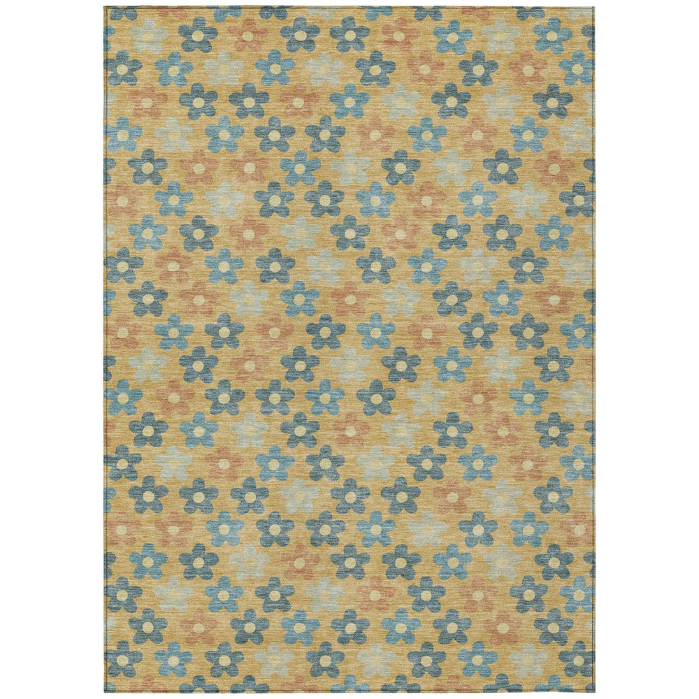 HomeRoots Floral Polyester Area Rug Machine Washable for Indoor Outdoor Patio and Living Room Use 8' x 10' 731175