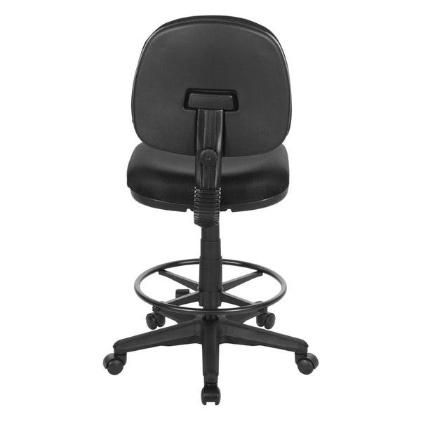 OSP Home Furnishings Drafting Chair and Stool Kit Ergonomic Fabric Seat with Lumbar Support for Standing Desks Black DC630-231