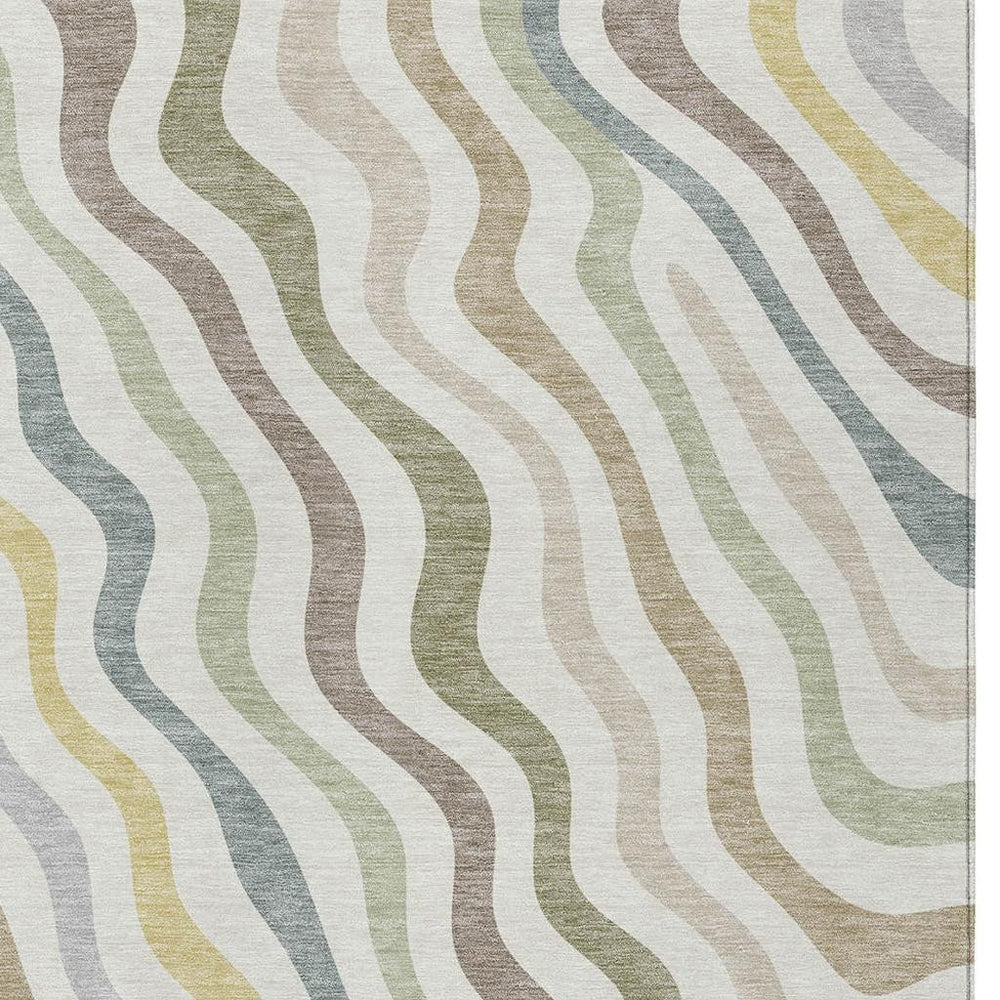 9 X 12 Abstract Washable Polyester Area Rug for Patios Living Rooms and Entryways