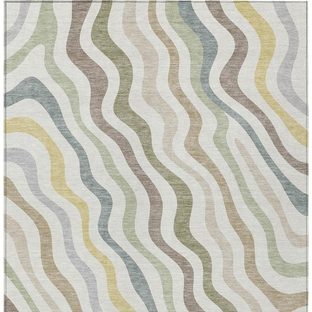 9 X 12 Abstract Washable Polyester Area Rug for Patios Living Rooms and Entryways
