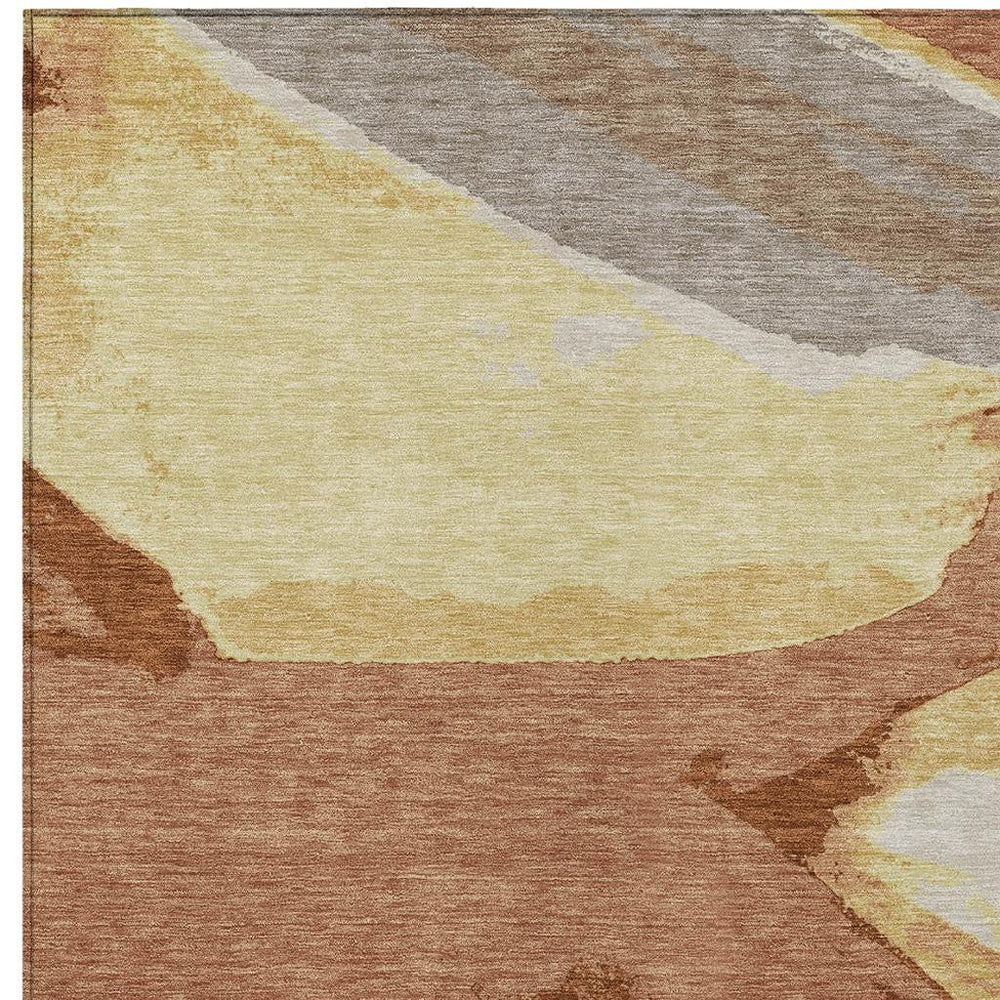 9x12 Abstract Polyester Area Rug Washable Stain Resistant for Patio or Living Room