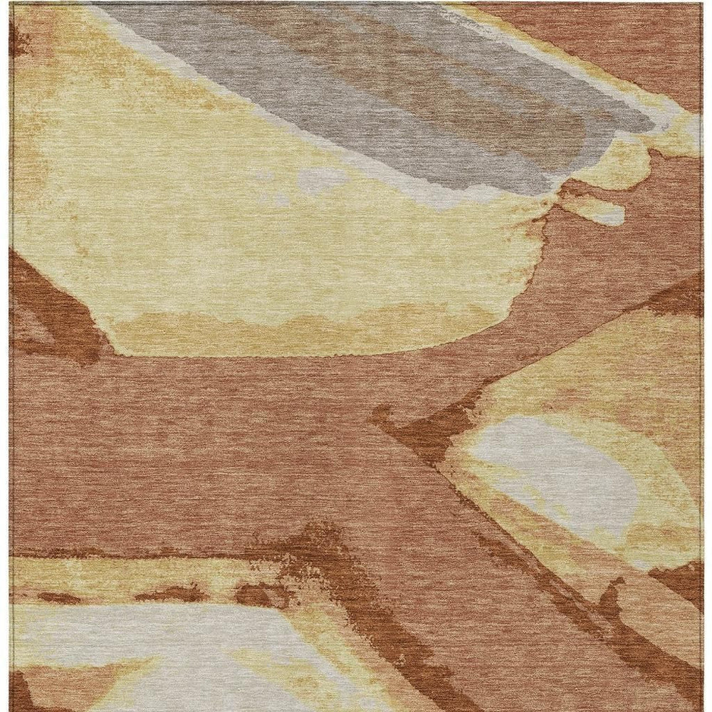 9x12 Abstract Polyester Area Rug Washable Stain Resistant for Patio or Living Room
