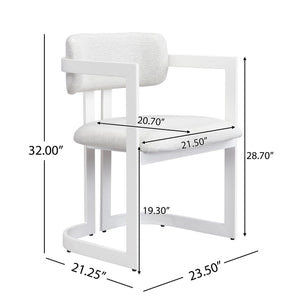 English Elm Christopher Knight Home® - Upholstered Dining Chairs Set of 2 with Iron Frame, Fabric Seat Cushions, Modern Compact Design Beige+White N779P281141B
