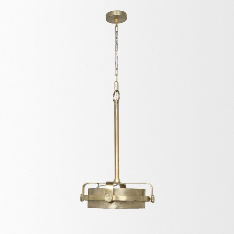 HomeRoots Gold Dimmable Metal Chandelier Elegant Hanging Light Fixture for Dining Rooms 731404