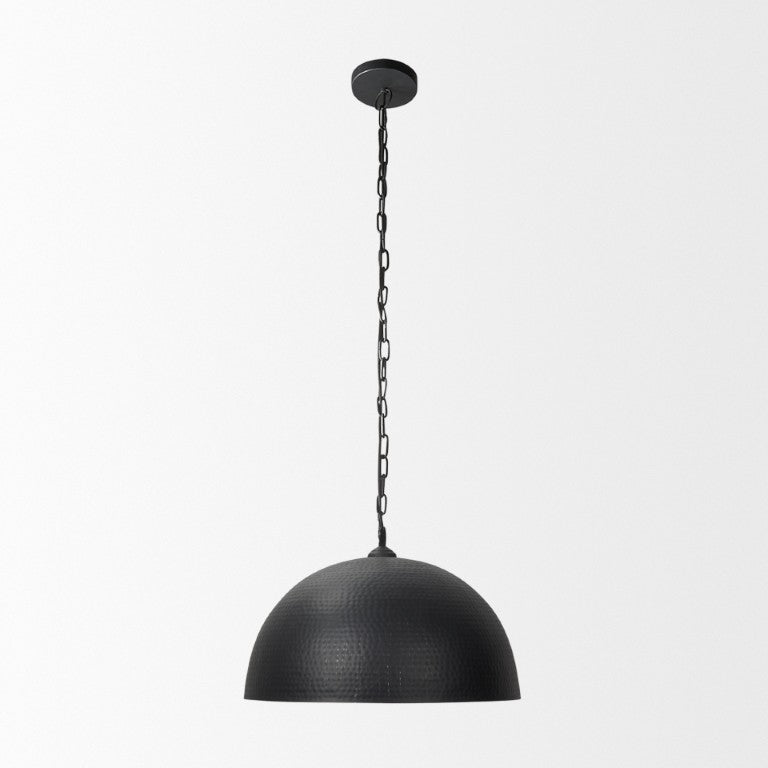 HomeRoots Black Metal Single Ceiling Light with Pendant Shades Industrial Style Home Lighting Black 24" W x 17" H x 24" D 731412