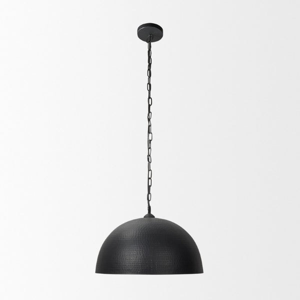 HomeRoots Black Metal Single Ceiling Light with Pendant Shades Industrial Style Home Lighting Black 24" W x 17" H x 24" D 731412