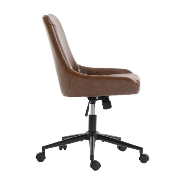 Light Brown Ergonomic Swivel Desk Chair with Rolling Casters and Adjustable Seat