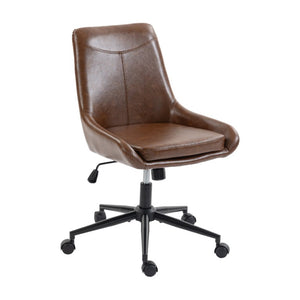 Light Brown Ergonomic Swivel Desk Chair with Rolling Casters and Adjustable Seat