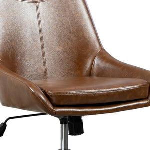 Light Brown Ergonomic Swivel Desk Chair with Rolling Casters and Adjustable Seat