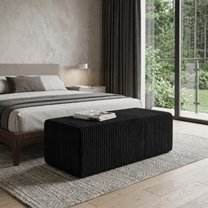 51 Inch Corduroy Upholstered Cocktail Ottoman for Modern Living Room Accent Seating