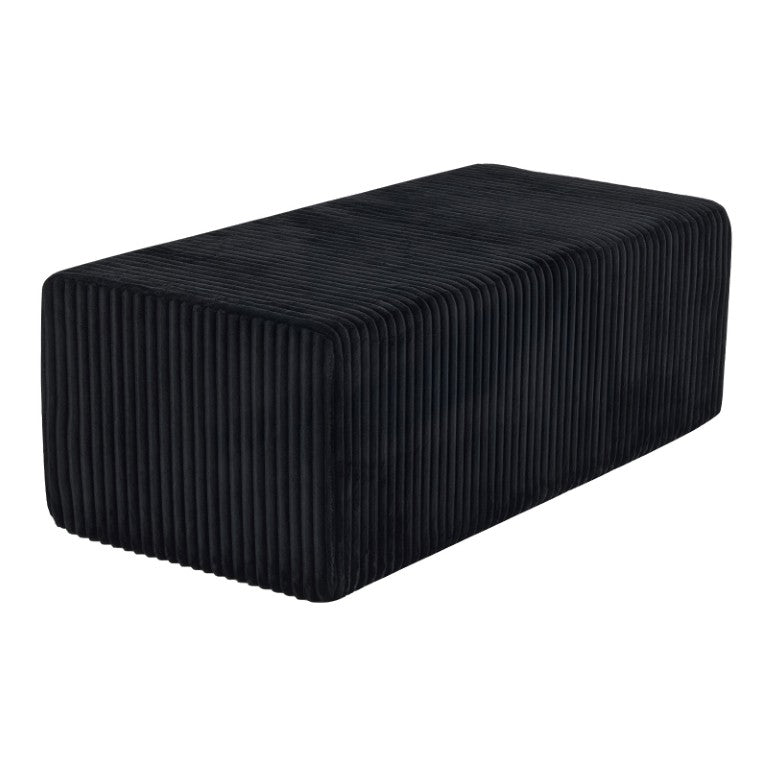 HomeRoots 51 Inch Corduroy Upholstered Cocktail Ottoman for Modern Living Room Accent Seating 731449