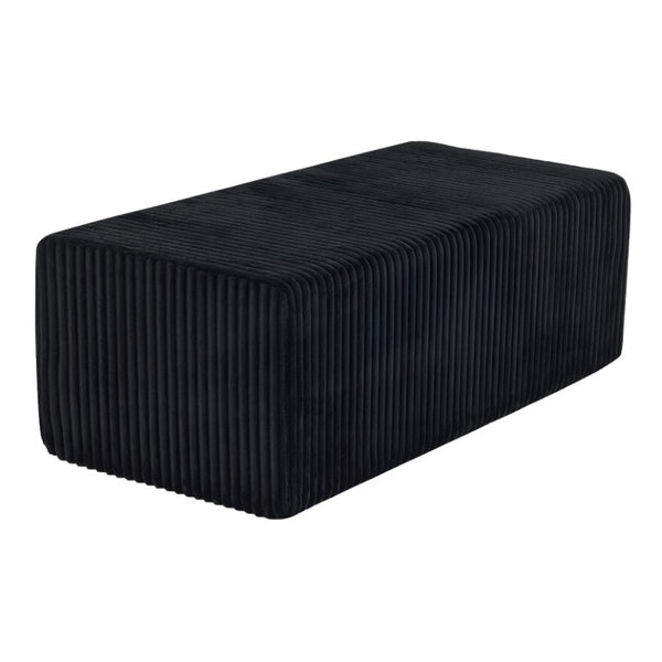 HomeRoots 51 Inch Corduroy Upholstered Cocktail Ottoman for Modern Living Room Accent Seating 731449