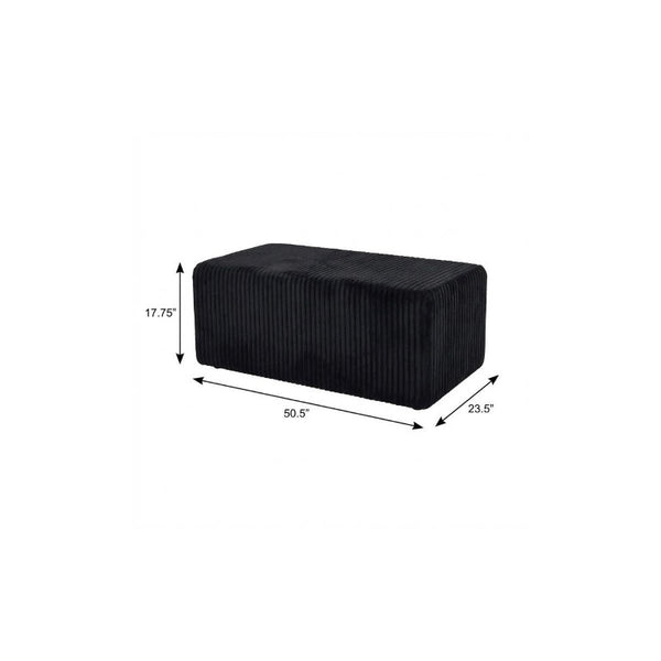 51 Inch Corduroy Upholstered Cocktail Ottoman for Modern Living Room Accent Seating