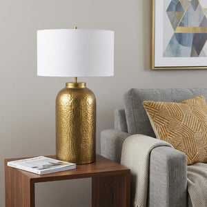 30 Inch Novelty Table Lamp with Drum Shade for Elegant Modern Living Room Accent Light