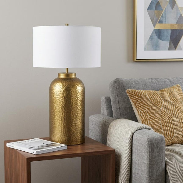 30 Inch Novelty Table Lamp with Drum Shade for Elegant Modern Living Room Accent Light