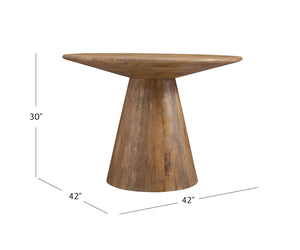 Basset Mirror Raynor Round Dining Table - Rustic Boho Charm, Solid Mango Wood, Modern Design, Seats 4 Comfortably Brown Mango ,Resin 7315-700b-t