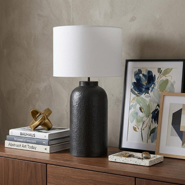 30 Inch Novelty Table Lamp with Drum Shade for Elegant Modern Living Room Accent Light