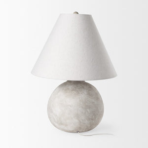 25 Inch Tan Accent Table Lamp with Bell Shade for Living Room Warm Ambient Glow