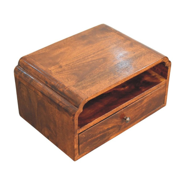 18 Inch Solid Wood Floating Nightstand with Single Drawer for Modern Bedroom Storage