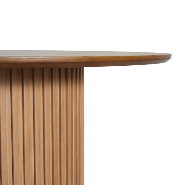 English Elm Christopher Knight Home® - 47.25" Round Pedestal Dining Table - Natural Wood Finish, Seats 4-5, Perfect For Any Space! N771P358147A_N771P358148A