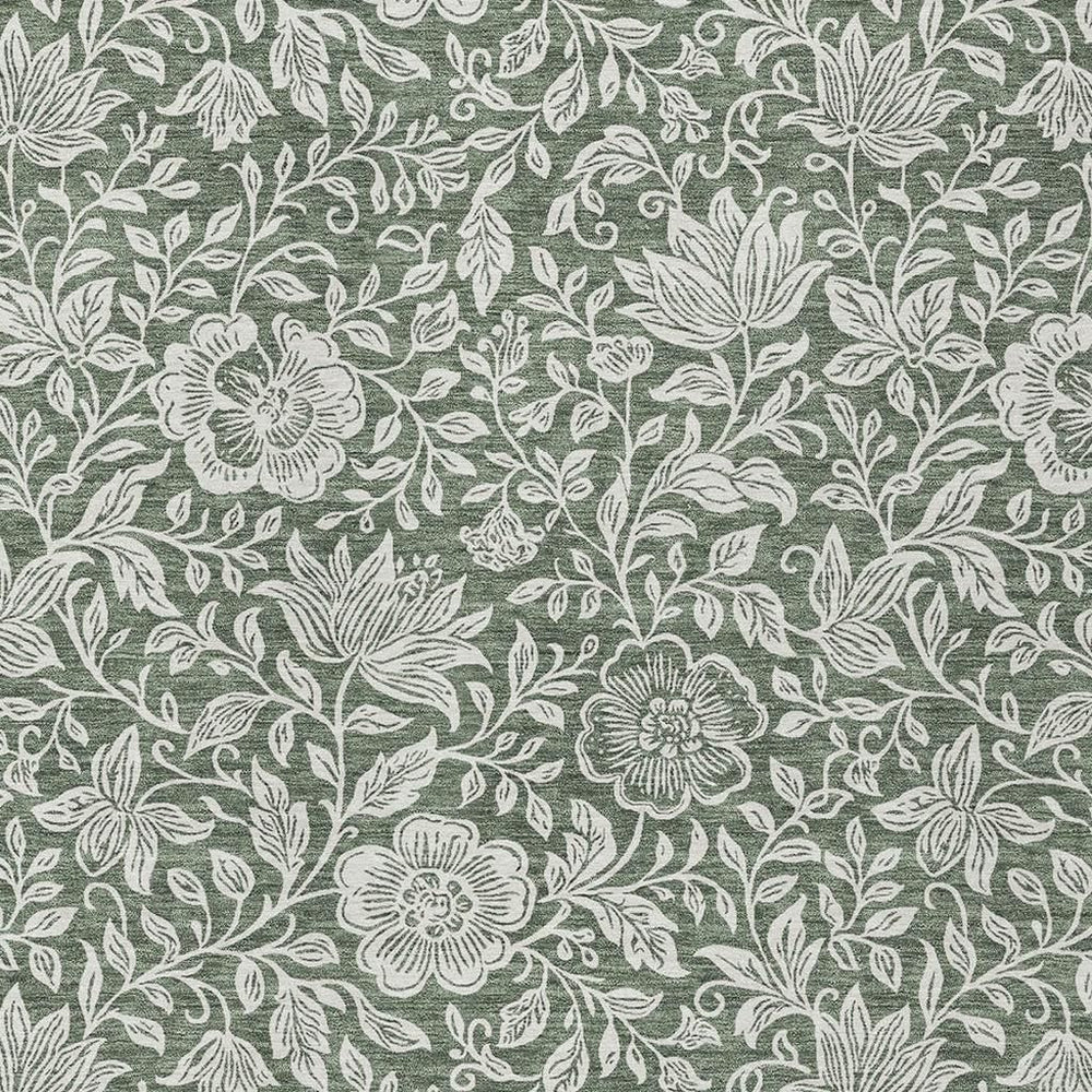 HomeRoots 10 Ft Floral Polyester Area Rug Washable Stain Resistant for Patio or Living Room 731557