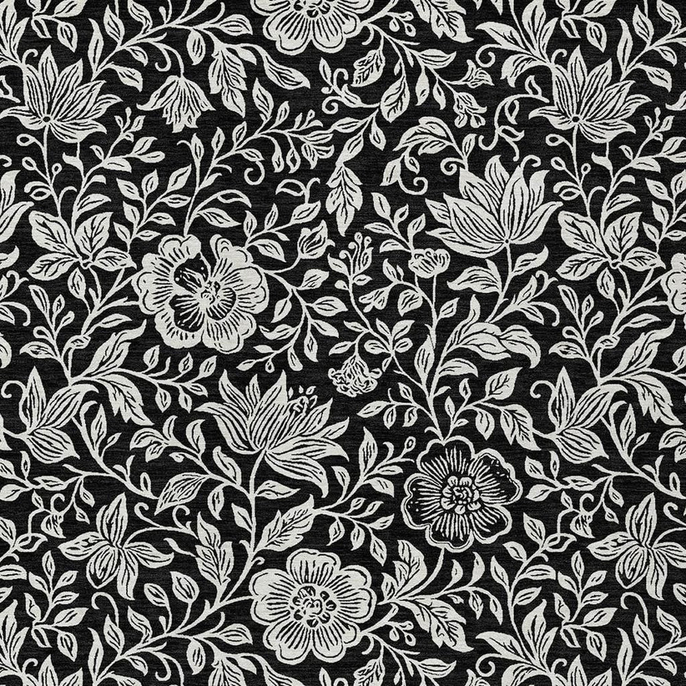 HomeRoots 5 X 8 Floral Polyester Area Rug Washable for Indoor Outdoor Patio and Entryway 731565