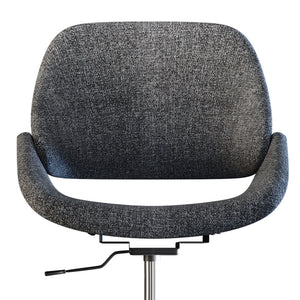 English Elm Malden Mid-Century Modern Office Chair in Grey Fabric — Curved Padded Seat, Chrome Swivel Base, Adjustable B136P158898