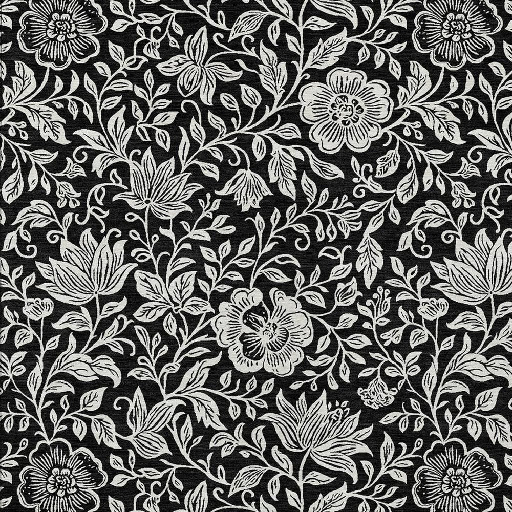 HomeRoots 10 X 14 Floral Polyester Area Rug Machine Washable Indoor Outdoor Patio Living Room 731569