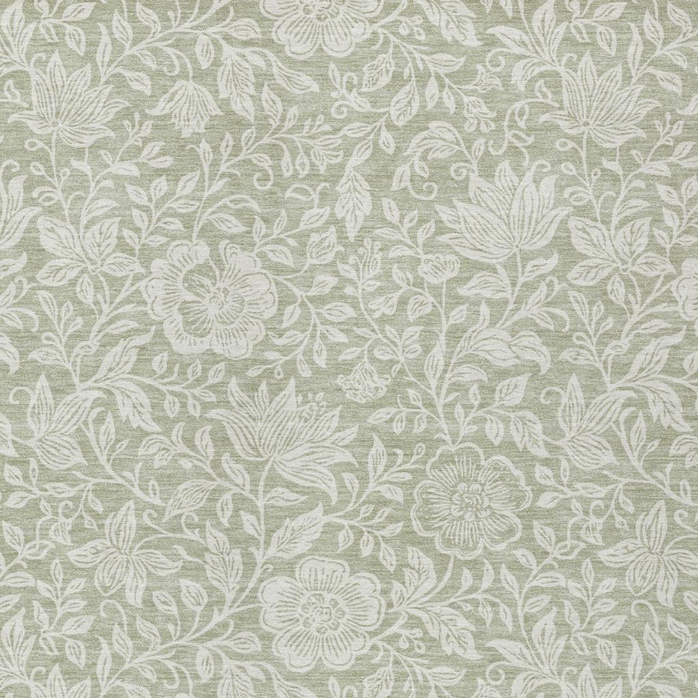 HomeRoots 5x8 Floral Polyester Area Rug Washable Stain Resistant Indoor Outdoor Patio 731571