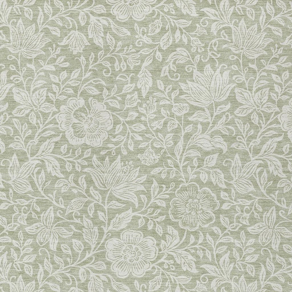 HomeRoots 8x10 Floral Polyester Area Rug Washable Low Pile for Indoor Outdoor Living Spaces 731573