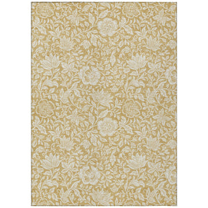 5 X 8 Floral Polyester Indoor Outdoor Area Rug Machine Washable Low Pile Patio