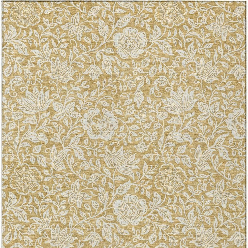 9x12 Floral Polyester Area Rug Washable Stain Resistant Indoor Outdoor Living