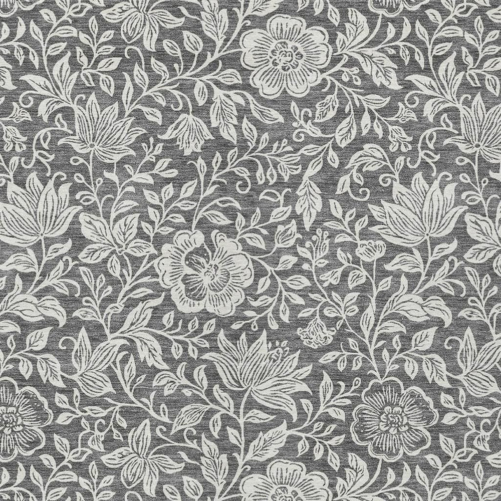 HomeRoots 10 X 14 Floral Polyester Area Rug Washable Low Pile for Indoor Outdoor Spaces 731593
