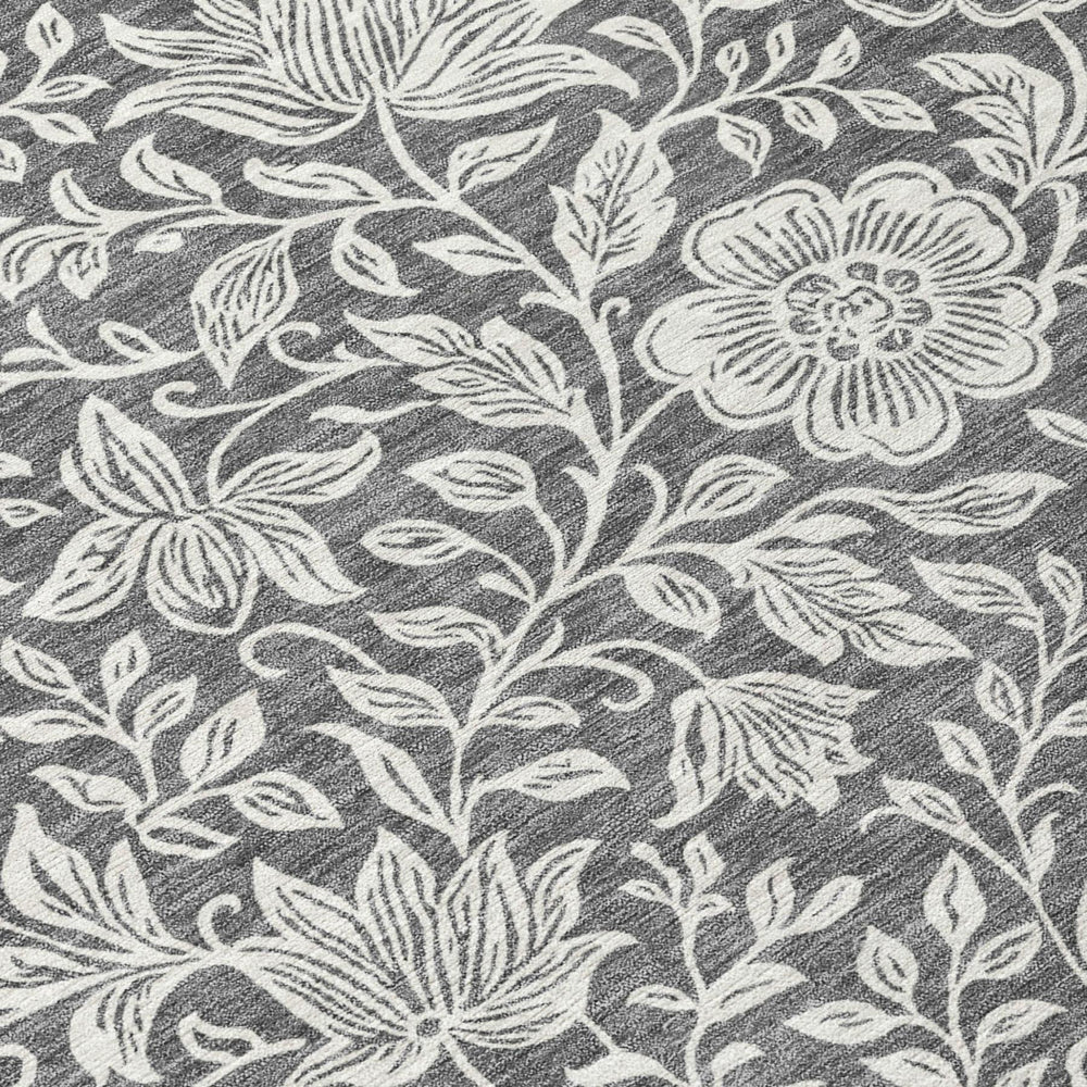 HomeRoots 10 X 14 Floral Polyester Area Rug Washable Low Pile for Indoor Outdoor Spaces 731593