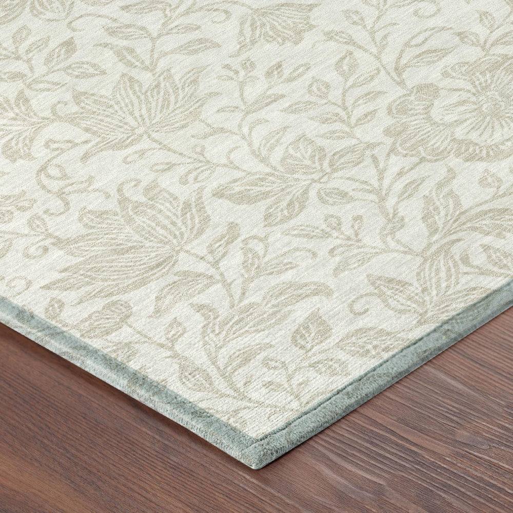 HomeRoots 10 X 14 Floral Ivory Beige Polyester Washable Area Rug for Indoor Outdoor Spaces 731599