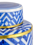 Blue & White Optical Tea Jar Set of 2