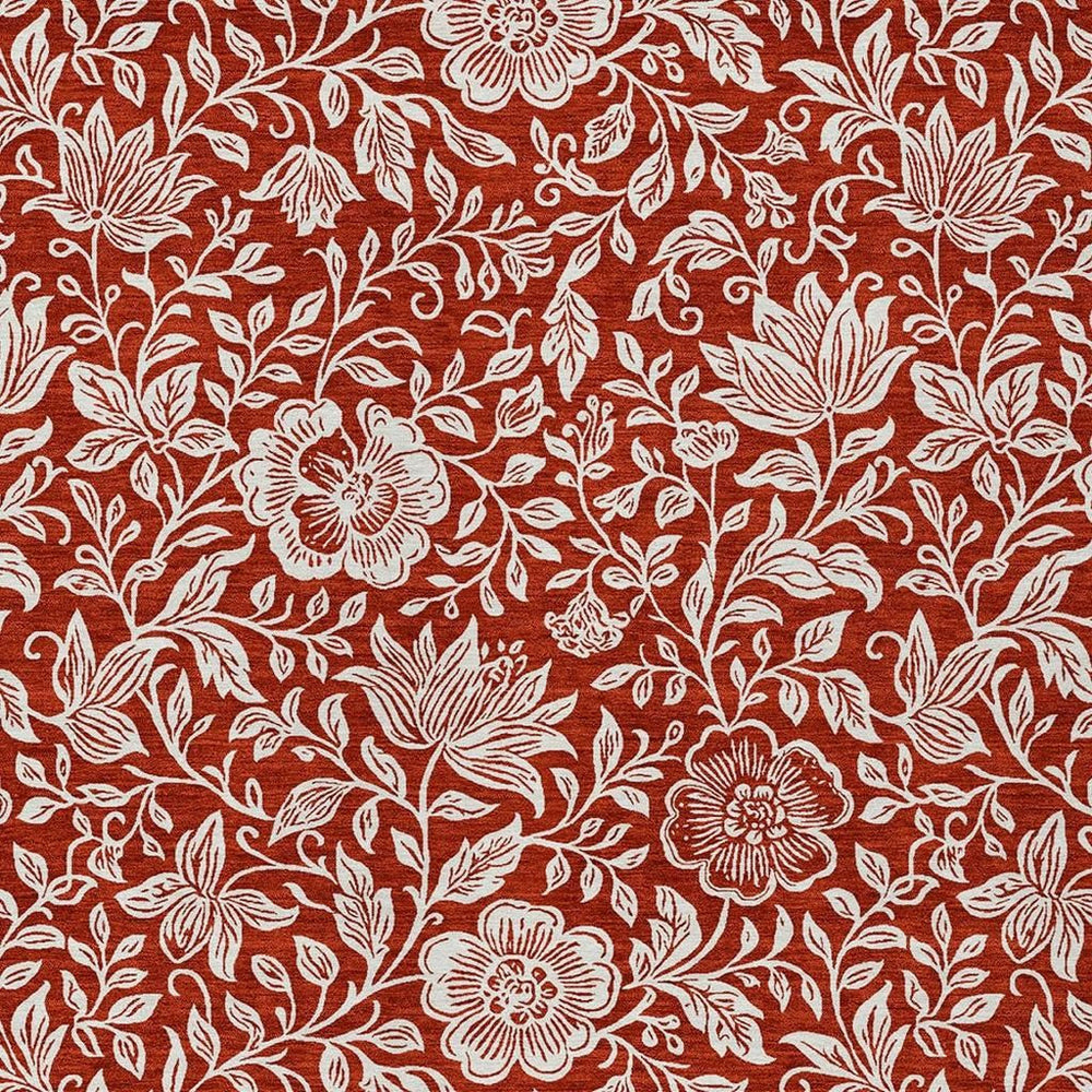 HomeRoots Floral Polyester Area Rug Washable Stain Resistant Indoor Outdoor Patio Traditional Decor 5' x 8' 731625