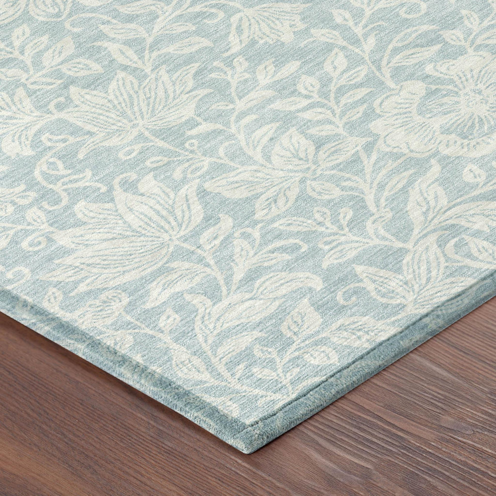 HomeRoots Floral Polyester Area Rug Washable Low Pile Stain Resistant Indoor Outdoor Patio Use 9' x 12' 731640