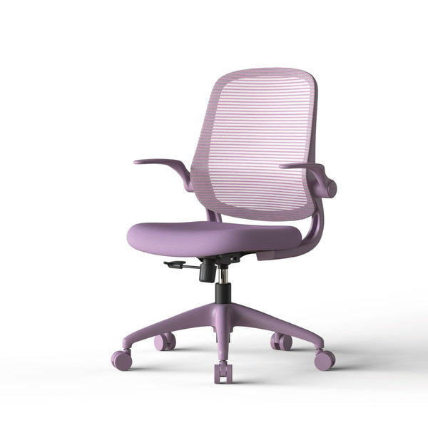 English Elm Ergonomic Mesh Back Task Chair with Flip Armrests High Density Foam Seat 500lb Capacity Purple W5280P464446