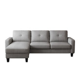 English Elm Living Room Furniture With Polyestr Fabric L Shape Couch Corner Sofa For Small Space Grey