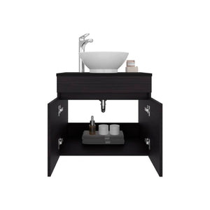 English Elm Colville Floating Wall Mount Vanity Cabinet Matte Finish Modern Bathroom Storage Black B092P439916