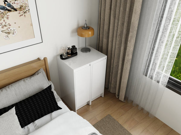 English Elm 24" Modular Plywood Storage Cabinet Glossy White Soft Close Doors for Bath or Kitchen W999S00519