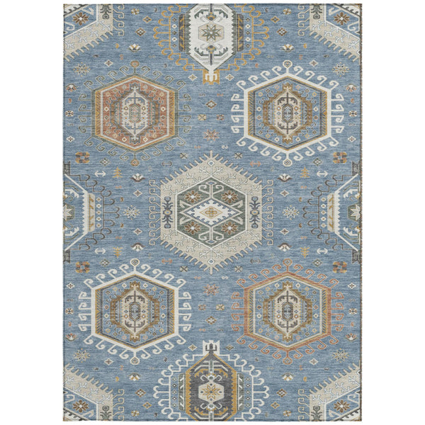 Tribal Washable Polyester Area Rug for Indoor Outdoor High Traffic Spaces Stain Resistant Woven