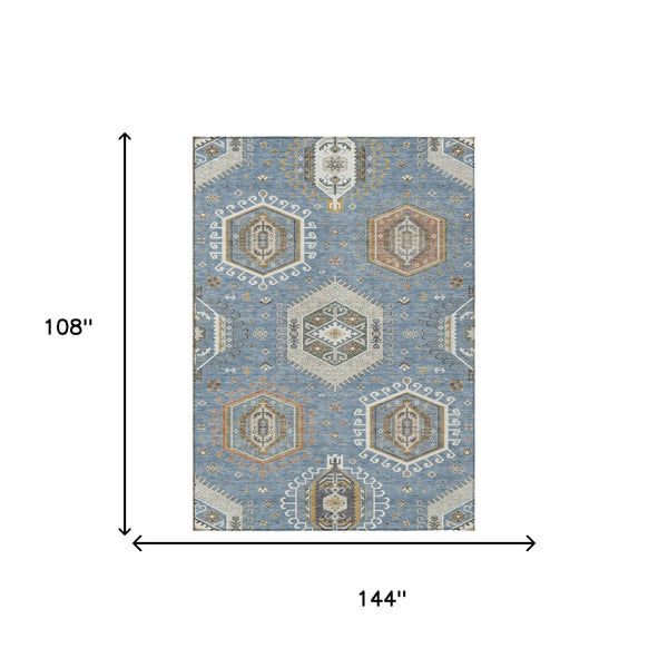 Tribal Washable Polyester Area Rug for Indoor Outdoor High Traffic Spaces Stain Resistant Woven